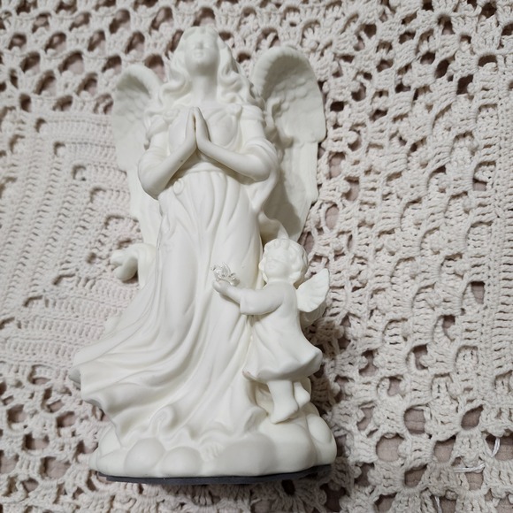 Party Literally Porcelain Angel with Child Figurine Statue 8" Tall - Picture 1 of 7